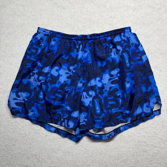 Vintage Nike Swim Trunks Suit Board Shorts  Blue Geometric Liner Men's Size XL - Picture 1 of 12